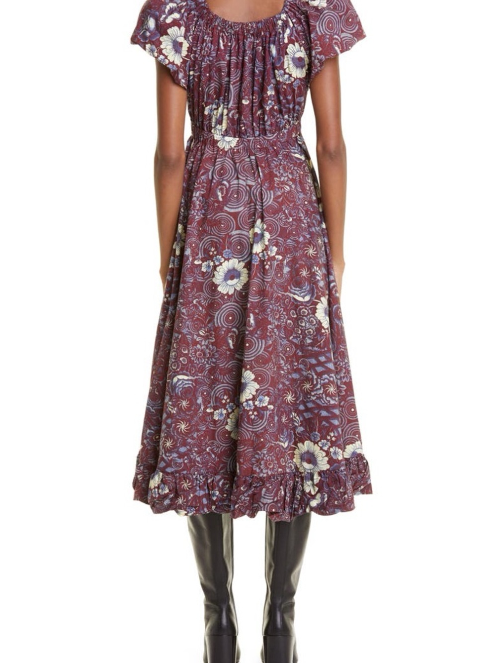 Nanette Floral Midi Dress by Ulla Johnson in the color "Heliotrope."